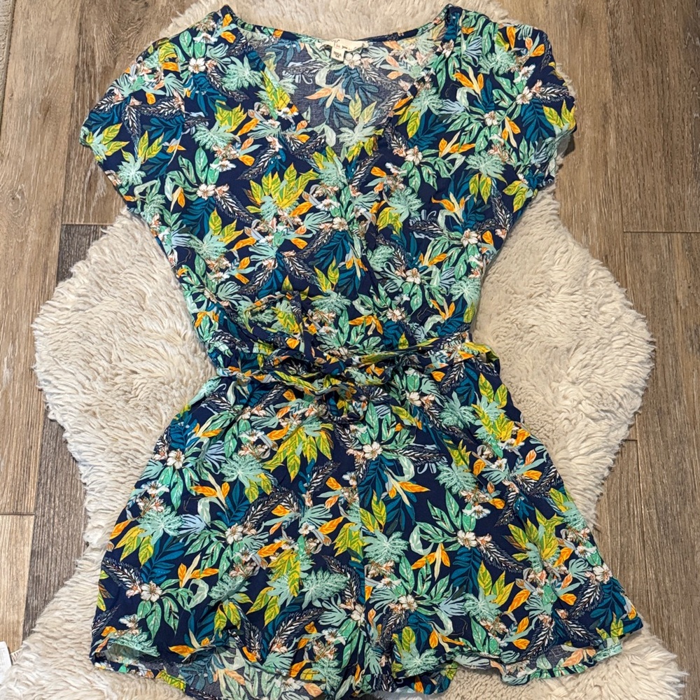 BeBop Floral Jumpsuit - Blue and Green